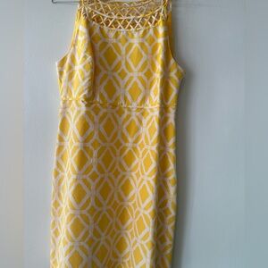 Lilly Pulitzer yellow dress light pink vintage guc size 12
